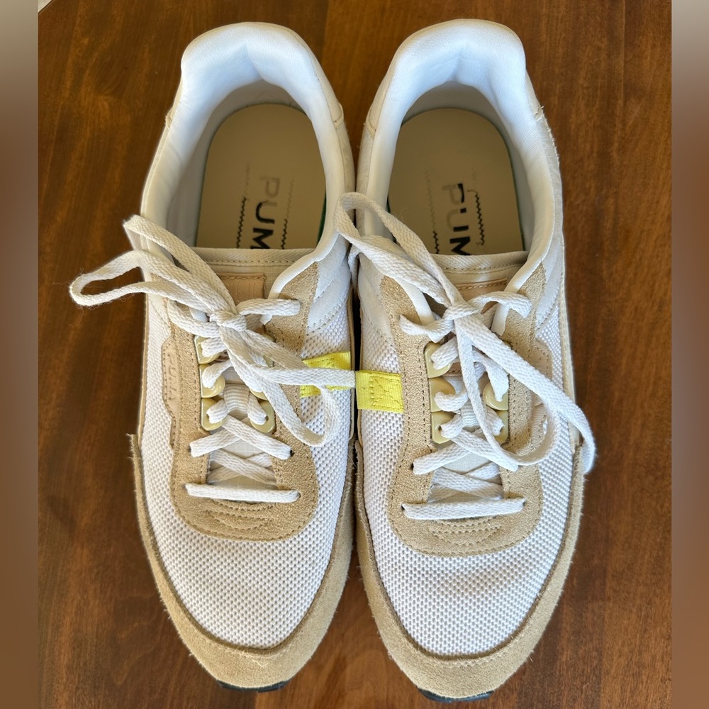 PUMA Women's Beige and White Sneakers